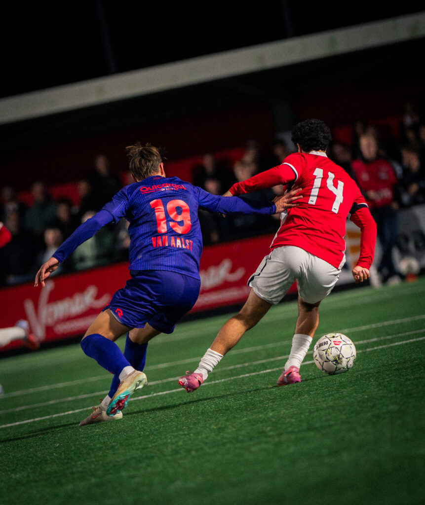 Yassin Hamdi and Uriël van Aalst during Jong AZ vs Willem II